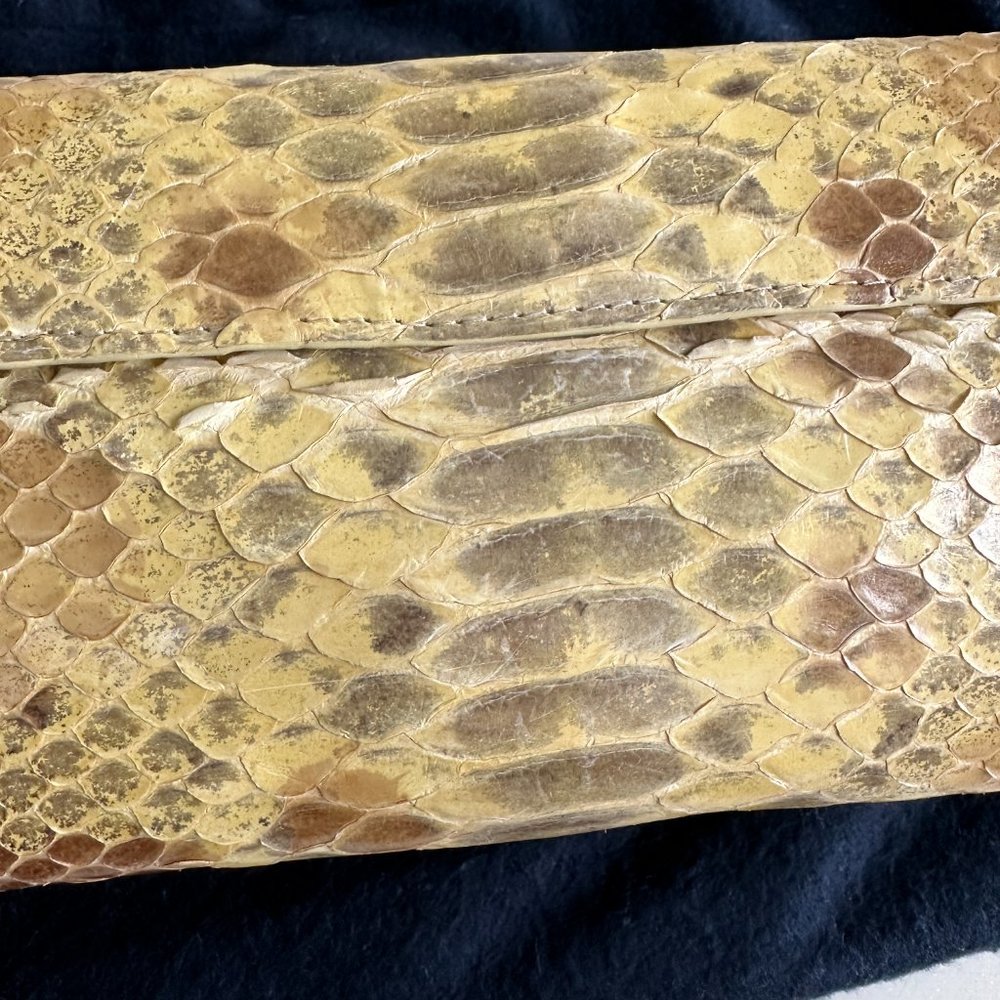 Nancy Gonzalez Gold Python Clutch - image 3